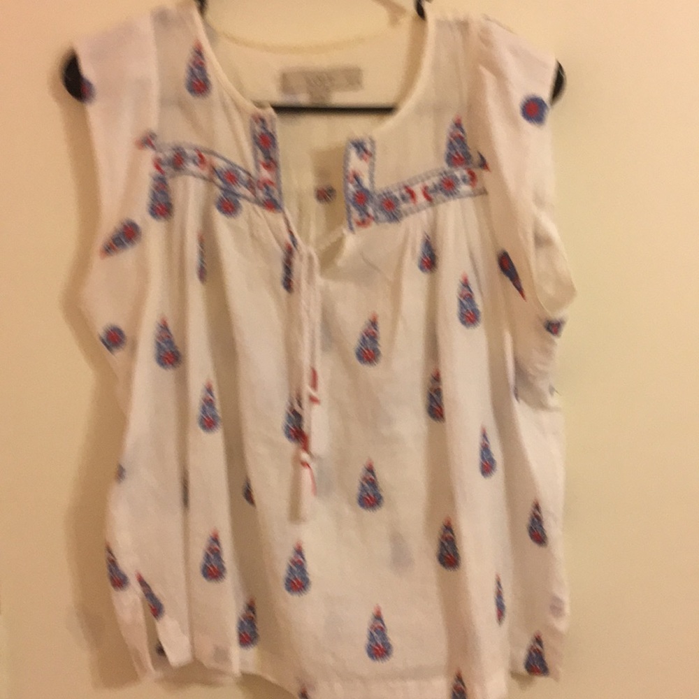Loft Ladies embroidery Top. xx small petites size